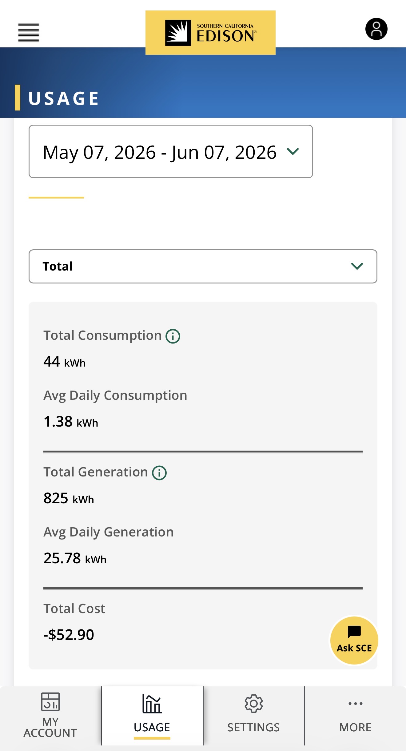 Electric Bill for May 2026