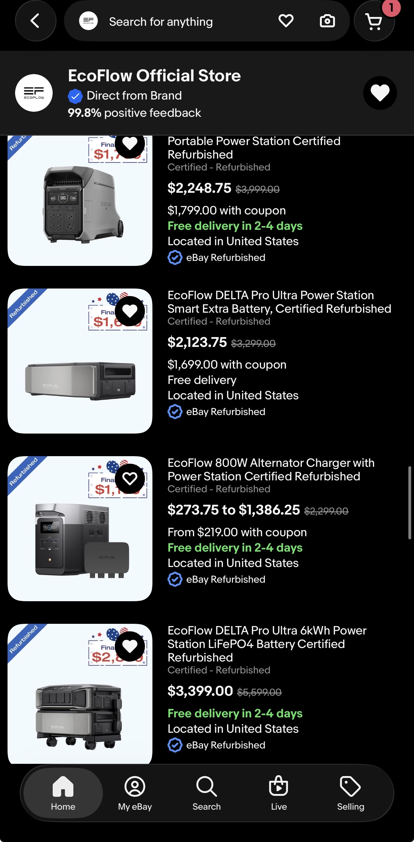 Official EcoFlow eBay Store Sale