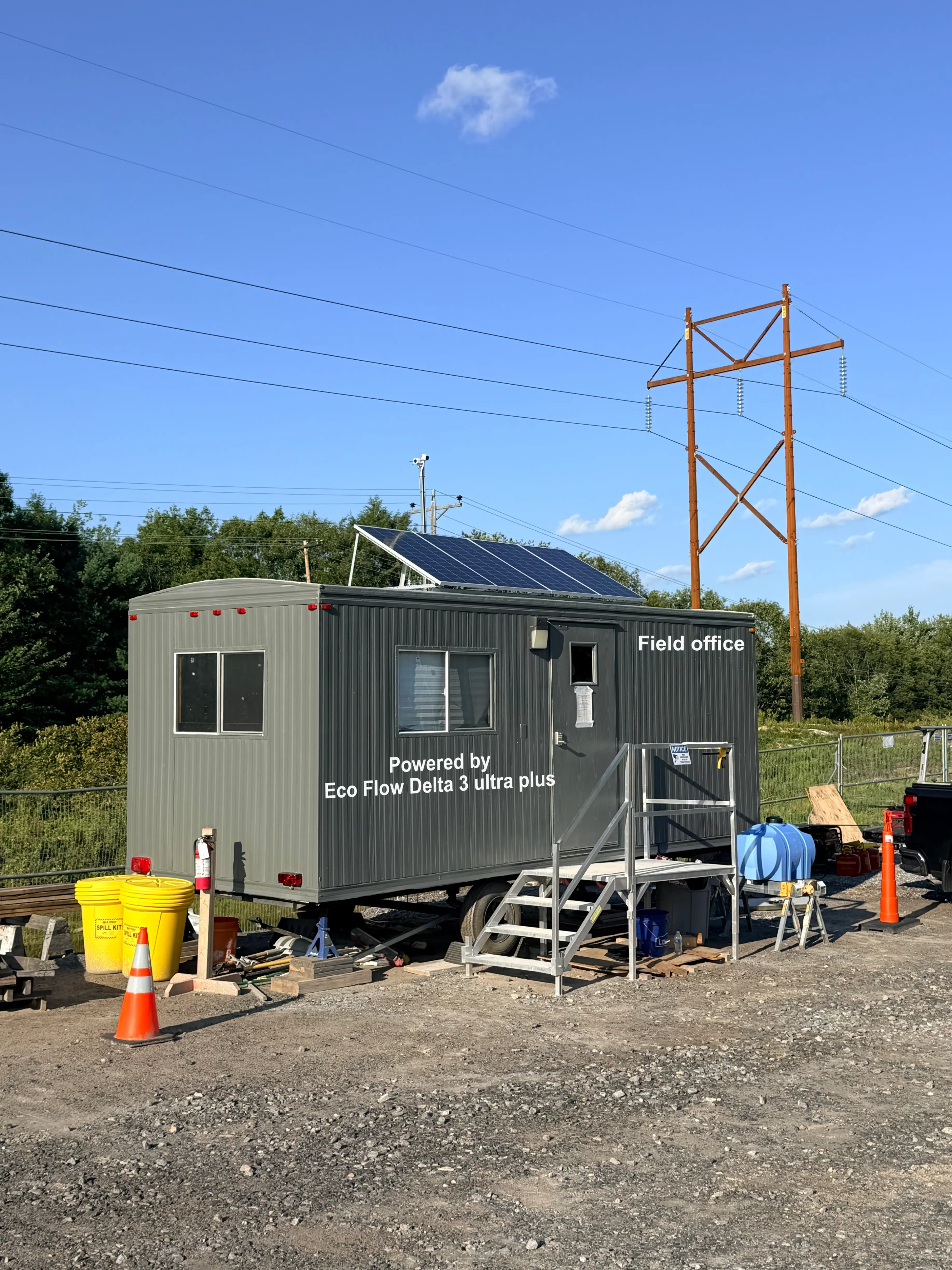 ⚡ Keep your gear powered while working on the go. Off grid power for construction field office!