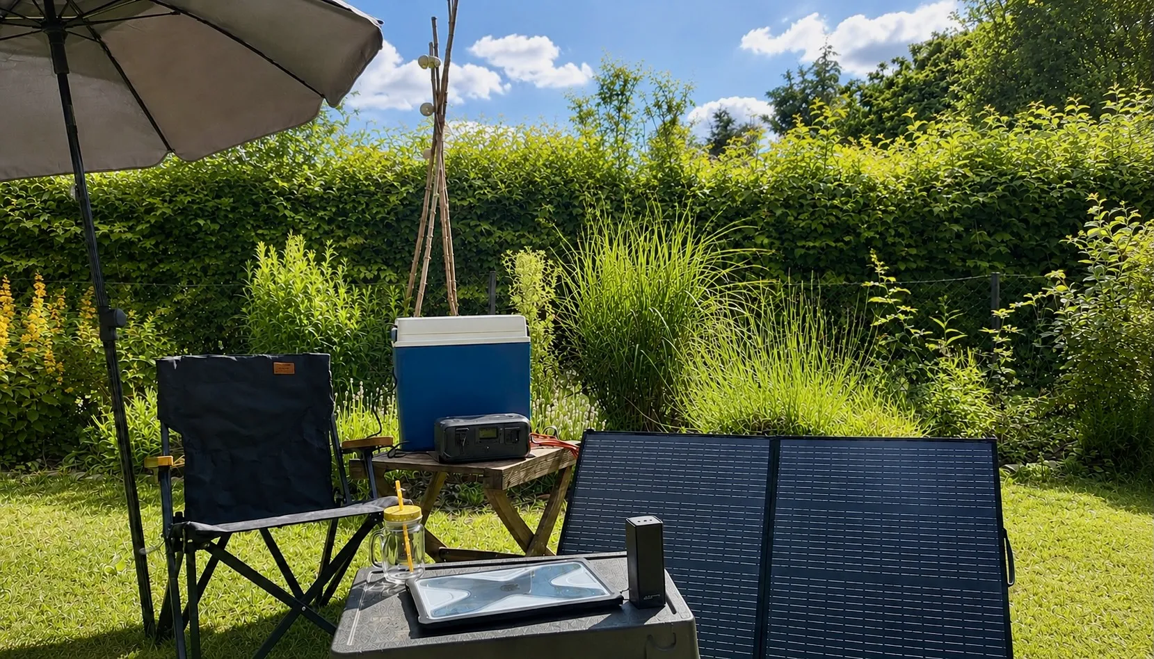 Homeoffice im Garten mit RIVER 3 und RAPID Pro ☀️🌿