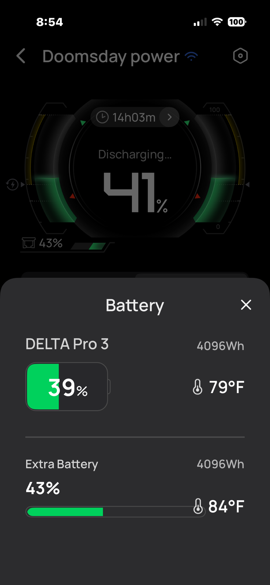 Delta Pro 3 + extra battery temperature