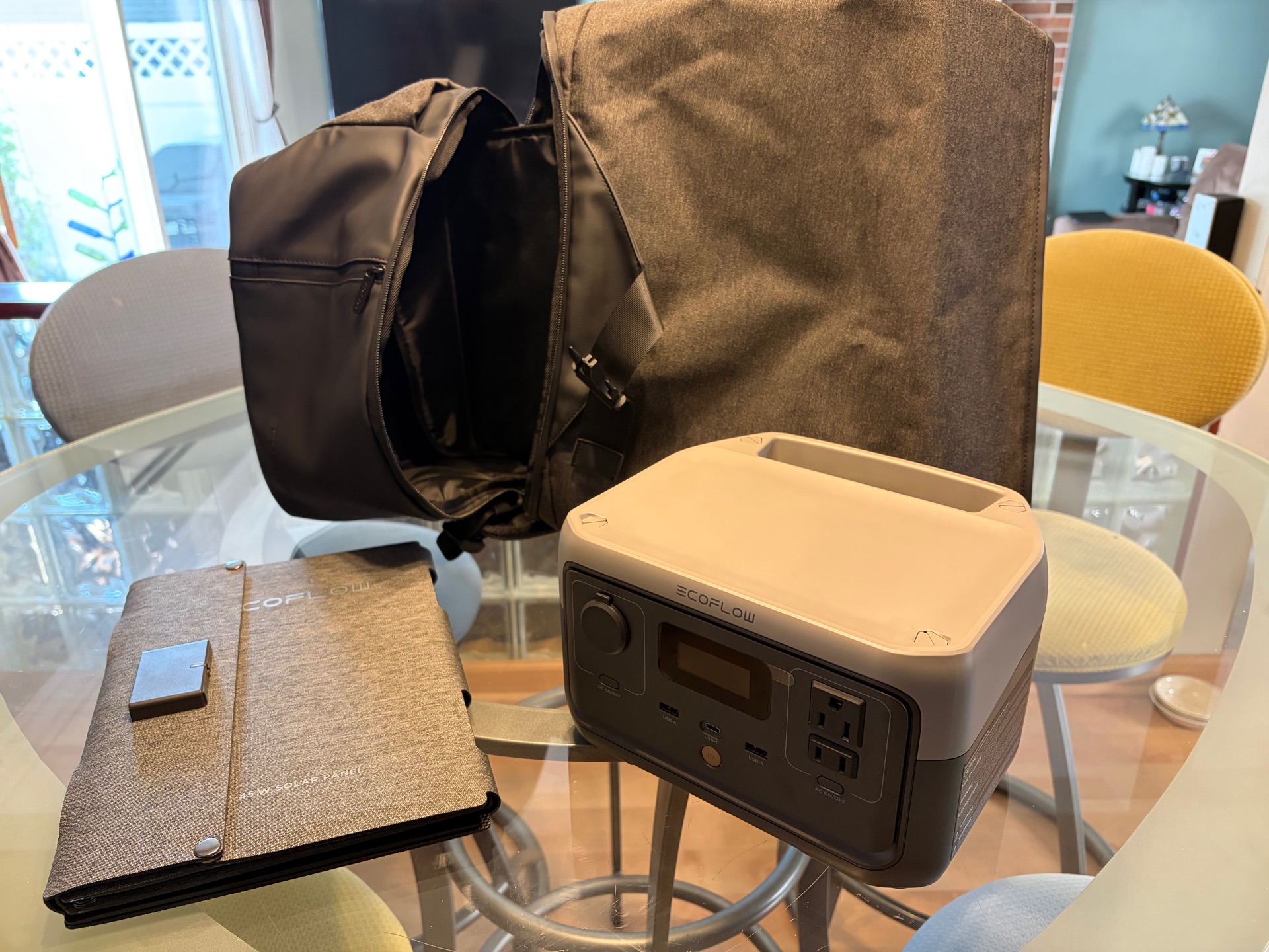 EcoFlow Roll Top Backpack Setup for Travel Power