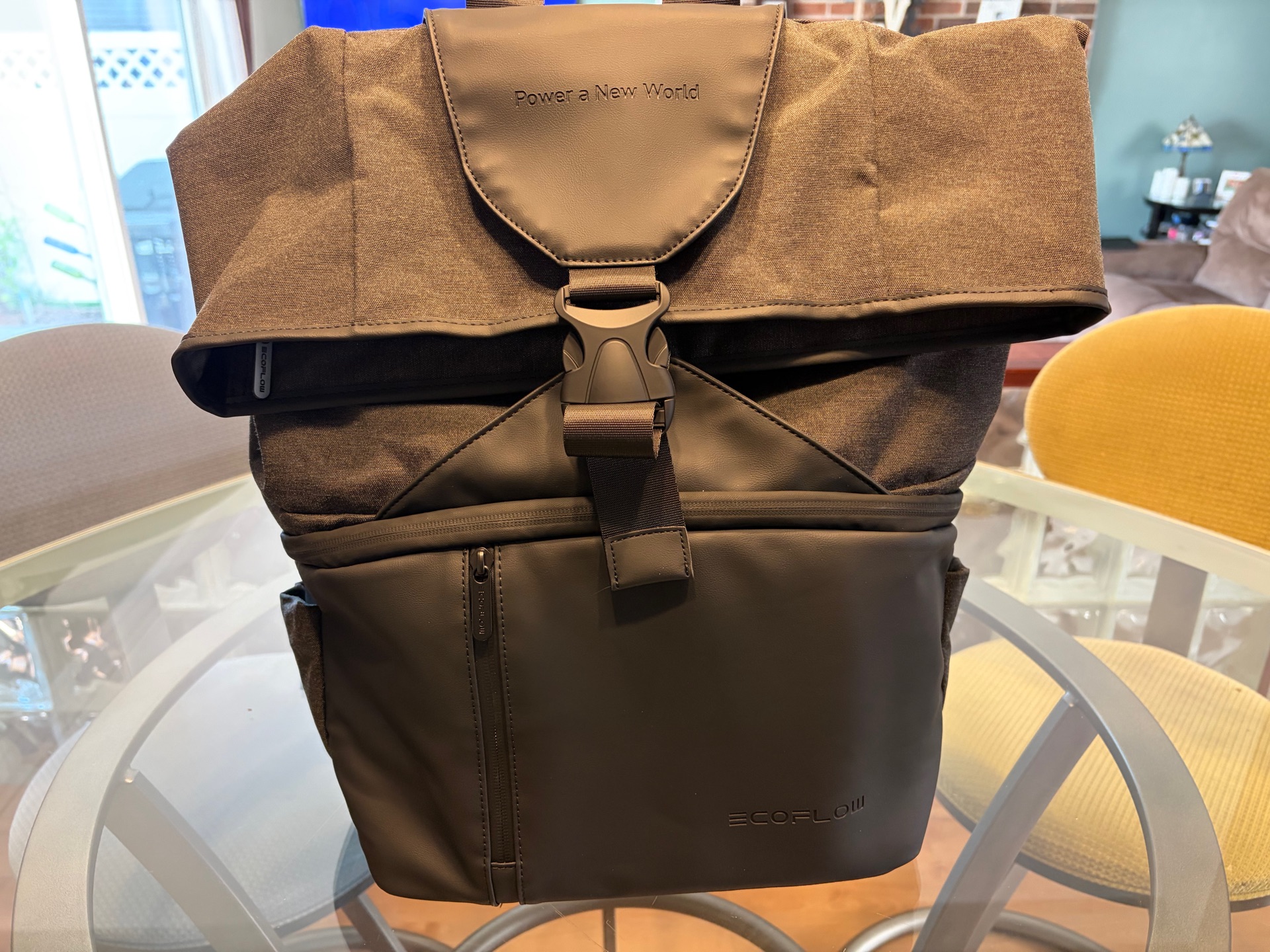 EcoFlow Roll Top Backpack Setup for Travel Power